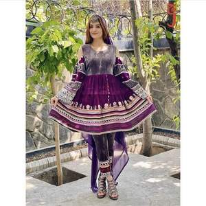 Vestido Tradicional Tribal Afgano Kuchi Hecho a Mano para Mujer, Talla Larga en Varios Colores para la Cultura Pashtun W/S 606 - Product Image 6