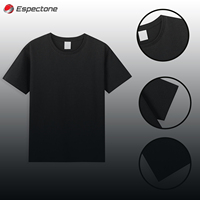 Boşlukları pamuk T Shirt özel baskılı düz yuvarlak boyun T Shirt grafik T Shirt yüksek kalite % 100% pamuk düz renk Espectone tarafından