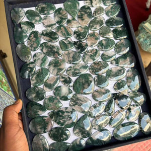 Cabujones de Ágata Musgo Verde Natural al por Mayor, Lote de Piedras Preciosas de Alta Calidad para la Fabricación de Joyas, 5000 Quilates / 1 kg - Product Image 1