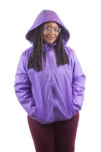 Chaqueta cortavientos Colorblock de poliéster personalizada para mujer, chaquetas cortavientos impermeables para correr de talla grande Vintage para mujer - Product Image 3