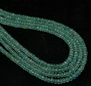 Cuentas de Esmeralda Zambiana Facetadas Redondas, Modelo Lustre LD, 100% Naturales, 3-4 mm, Certificadas por Terceros, Regalo de Joyería Navideña - Product Image 1