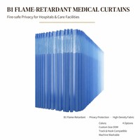 Rideau médical ignifuge B1 en forme de U pour la confidentialité, rideau de séparation pour lit d'hôpital, écran de confidentialité pour clinique et maison de retraite