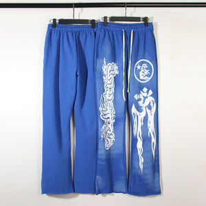 Pantalones de chándal desgastados con estampado personalizado pantalones de chándal Acampanados para hombre Pantalones de chándal de lavado ácido Vintage peso pesado 400 + GSM - Product Image 5