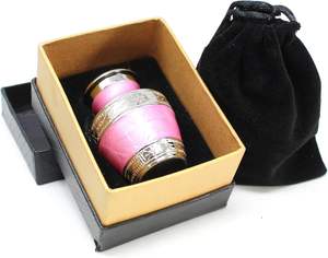 Esmalte rosa claro con acento de grabado en metal Recuerdos de cremación Hombres y mujeres Cenizas humanas-Recuerdo - Product Image 3