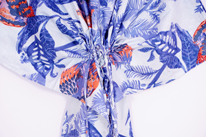 ชุดเดรสคาฟตันทำจากผ้าฝ้ายทำมือสำหรับผู้หญิงชุดนอนสั้นพิมพ์ลายนกเป็นมิตรต่อสิ่งแวดล้อมไอเดียของขวัญ - Product Image 2