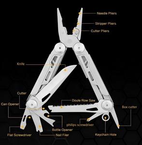 Ngoài Trời Đa-Chức Năng Kìm 13 Trong 1 Thép Không Gỉ Cắm Trại Đi Bộ Đường Dài Câu Cá Multitool Gấp Xách Tay Plier - Product Image 4