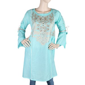 Kurti Corto Bordado para Mujer - Color Cian - Product Image 2