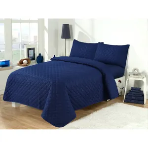 Wholesale Luxury Hotel Bed Room Emboss Bedspread Cotton Satin Stripe Bedding Set Bed Sheet Set