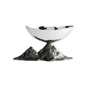 Lot de 3 bols décoratifs bas orchidées finition argentée pièces élégantes parfaites pour la table de bureau à domicile ou la fête d'Inde - Product Image 3