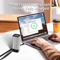 Vente en gros de banque d'alimentation en alliage d'aluminium 20000mAh 100W câble rétractable de type C affichage LED GaN Tech station d'alimentation portable certifiée