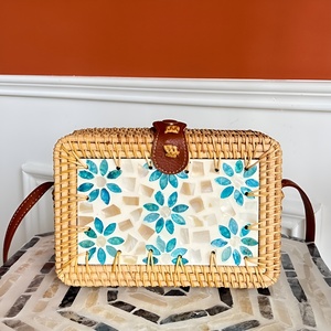 Sacs en fibre de rotin écologiques, sacs à main de Bali, sacs à main les plus vendus, pochette personnalisée avec logo imprimé, support pour la personnalisation. - Product Image 6