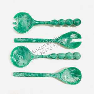 Elegante Servidor de ensalada con cuentas resina remolino patrón familia vajilla decoración del hogar herramientas onduladas múltiples - Product Image 3