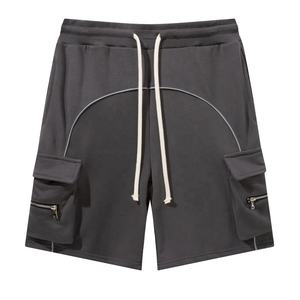 Short-Length Respirant Double-Poches High-Street Casual Custom Logo Summer Shorts 100% Cotton Men's Shorts - Product Image 3