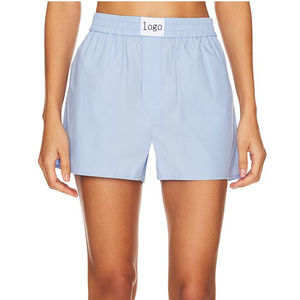 Short taille haute en coton à poche zippée pour femme pour courir Yoga Fitness Gym et activités d'été - Product Image 1
