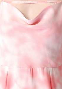 Robe d'été élégante à motif floral pour femmes Robe mi-longue rose avec teinture naturelle tissée durable et lavable à la taille - Product Image 4