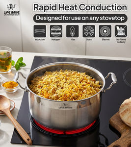 Ensemble de casseroles de haute qualité en acier inoxydable 18/10, 6 pièces, avec revêtement antiadhésif à motif emboîtable et compatibilité induction - Product Image 6