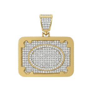 Colgante rectangular de Plata de Ley 925 de Hip Hop con diamantes cultivados en laboratorio, colgantes Unisex de moda para regalos, bodas y fiestas - Product Image 5