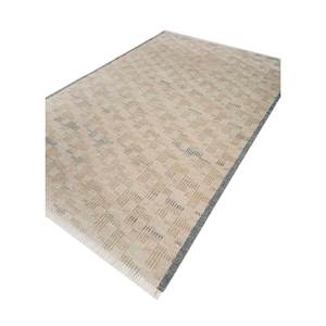 Tapis en laine noué à la main Erbe AKWL-1462 ivoire, motif abstrait, pour salon, décoration intérieure, puzzle rectangulaire et couloir - Product Image 2