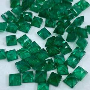 เครื่องประดับอัญมณีมรกตทรงสี่เหลี่ยมเครื่องประดับอัญมณีสีเขียวมรกตแบบโคลอมเบียสำหรับทำเครื่องประดับมีทุกขนาด - Product Image 6