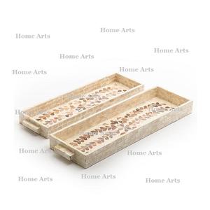 Juego de bandeja para servir alimentos de madera y madreperla de 2 tamaños diferentes Bandeja de fechas de chocolates para uso doméstico en hoteles - Product Image 3