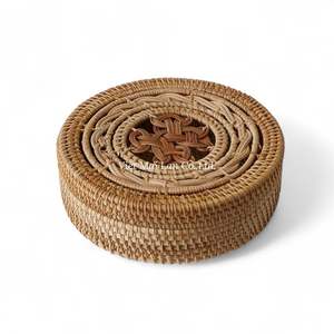 Boîte de rangement en rotin vietnamien faite à la main, vente en gros pour la décoration et le rangement à domicile - Product Image 1