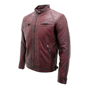 Comprar chaquetas de cuero de vaca de alta calidad ropa informal con estilo retro clásico de los hombres al aire libre chaquetas de moto - Product Image 2
