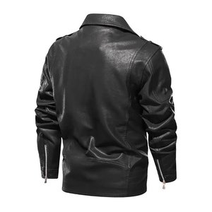 Chaqueta de Motociclista de Cuero para Hombre, Ropa de Exterior de Manga Larga, Chaqueta de Motociclista de Cuero para Hombre - Product Image 4