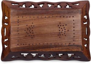 Plateau de service en bois fait main avec finition antique Poignées robustes et faciles à tenir Prix bas pour charme vintage - Product Image 6