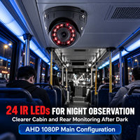Caméra de recul dôme OEM AHD 1080P pour camion, bus, vision nocturne réglable à 170 degrés, IP68, 12V 24V, véhicule utilitaire