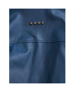 แจ็กเก็ตสำหรับนักขี่จักรยานสำหรับผู้ชาย, เสื้อแจ็กเก็ตสำหรับนักแข่งรถสีฟ้ามีซิปด้านหน้าและกระเป๋าคอปกเสื้อแบบเปิดลง - Product Image 4