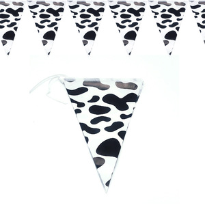 Juego de Artículos para Fiesta con Estampado de Vaca, Platos, Vasos, Servilletas, Mantel, Pajitas y Cubiertos Desechables en Blanco y Negro, Decoración - Product Image 3