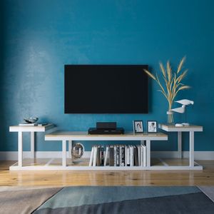 SFKTV001- Soporte de TV 3 en 1 con Diseño Minimalista, 220x35x40cm, Mueble para Sala de Estar - Product Image 2