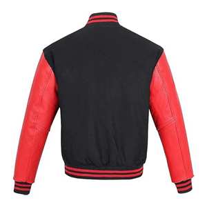 Blouson bombardier vintage personnalisé veste de baseball Letterman en laine manches en cuir veste universitaire pour l'hiver Streetwear avant OEM ODM - Product Image 2