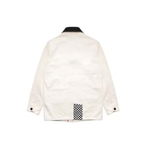 Veste de travail en cuir véritable pour homme, style patchwork, col montant, fermeture éclair, tailles XS à XL, pour l'automne - Product Image 2