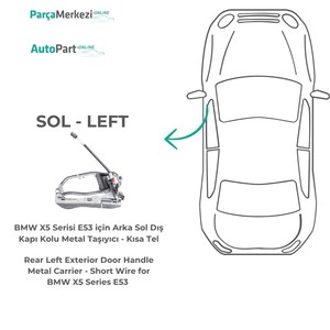 Manija de puerta exterior trasera izquierda de metal con cable largo para BMW X5 Serie E53 - Product Image 3