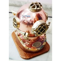 Casco da Subacqueo Vintage Tanishka Exports Mark V Deep Sea Maritime Diver Collection in Rame e Ottone Lucidato per Immersioni Subacquee