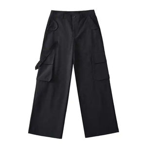 Pantalons cargo pour femmes en gros, pantalons décontractés taille haute, pantalons amples et extensibles, streetwear à jambes larges avec 6 poches, pantalons cargo - Product Image 4
