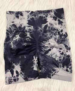 Short de gymnastique Short de fitness taille haute pour femme Pantalon de sport taille élastique à motif solide Short sans couture taille personnalisée - Product Image 3