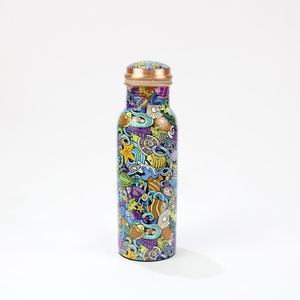 Botella de agua de cobre recubierta de esmalte de diseño náutico para beneficios de salud ayurvédicos a prueba de fugas diseño ecológico y duradero - Product Image 1