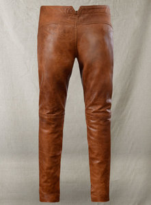 Pantalones de Cuero COGNAC JIM MORRISON, Pantalones de Motociclista, Pantalones de Cuero Personalizados, Corte Ajustado, OEM 2024, Cuero Vacuno - Product Image 6