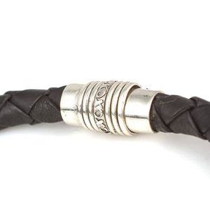 925 Sterling Silver <b>Leather</b> Snake Charm <b>Bracelet</b> Fashionable Charm <b>Bracelets</b> - Product Image 4