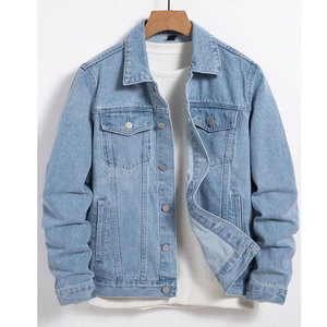 Veste en jean pour homme automne-hiver, qualité supérieure, séchage rapide, 100% coton, logo sur le devant, respirante, écologique, décontractée - Product Image 1