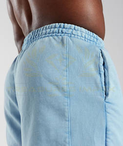 กางเกงขาสั้นเอวผูกเชือกแบบย้อมสีเอซิด ดีไซน์เฉพาะตัว สำหรับผู้ชาย ผ้าฝ้ายถัก 100% สไตล์วินเทจ สปอร์ตแวร์ สีพื้น ทรงฮิปสเตอร์ ความยาวระดับเข่า ไซส์ XS - Product Image 5