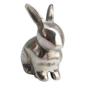 Prensapapeles Multifuncional Hecho a Mano con Forma de Conejo, Plateado Brillante, Estilo Vintage Ecológico para Oficina o Sala de Estudio - Product Image 1