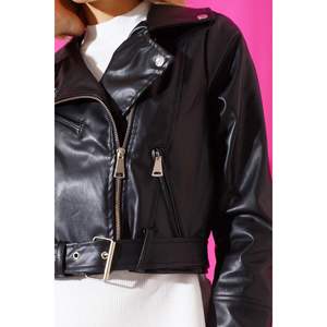 Chaqueta de cuero PU con cremallera para mujer, patrón acolchado, decoración, cuello levantado, talla XL, para Primavera, otoño o invierno - Product Image 3