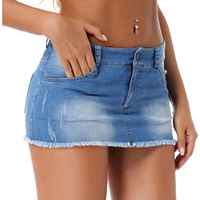 Kadınlar Vintage 90s Y2K moda Mini Denim etek alçak seksi kalem kısa Jean elbise Charm cep kargo Wrap kulübü için PCS-R-114