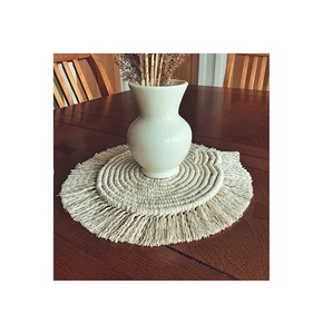 Manteles individuales redondos resistentes al calor para cocina y comedor personalizados, manteles individuales bohemios con estampado de borlas tejidas de macramé, manteles individuales antideslizantes - Product Image 4