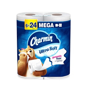 Charm Ultra Soft Eco-Friendly Disposable Virgin Wood Pulp Toilet <b>Paper</b> 6 Mega <b>Rolls</b> 4 Regular <b>Rolls</b> Strong 3ply 2ply Washable - Product Image 6