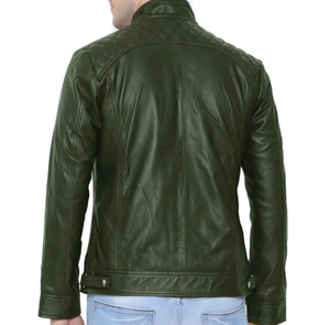 High Quality Genuine Leather Breathable Stand Collar <b>Vintage</b> Style Custom Zipper Closure Winter Men's Leather <b>Jacket</b> - Product Image 3