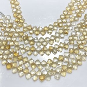 Perles Briolette en forme de coussin en quartz citrine naturelle de haute qualité, perles en forme de cerf-volant en pierre précieuse jaune à facettes, vente en gros - Product Image 1